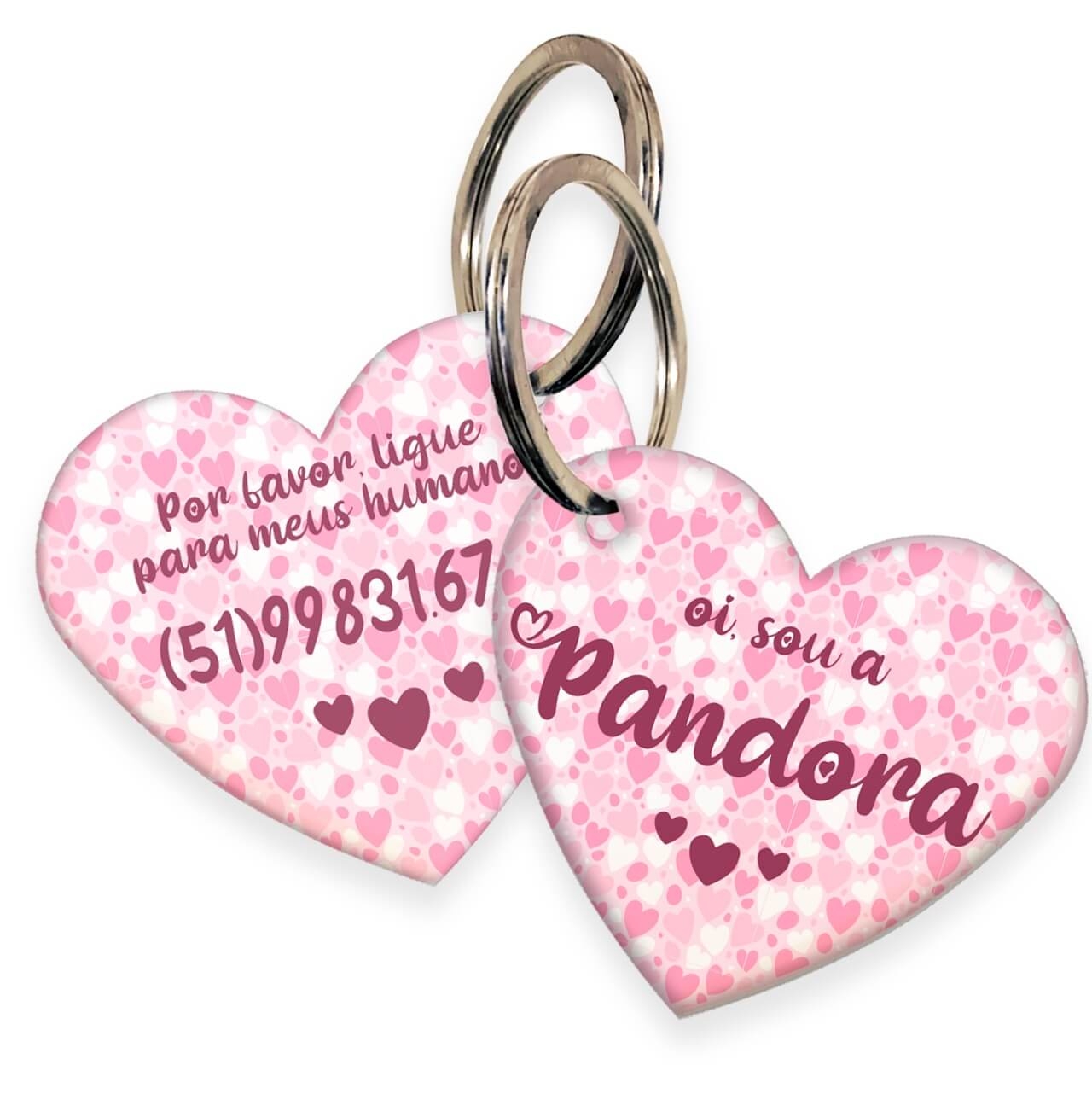 Kit 4 Placas de Identificação com Telefone - Rosa e/ou Azul