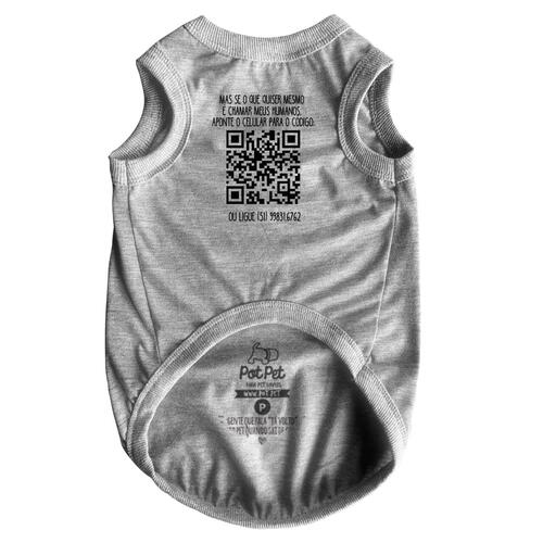 Roupa para Pet Personalizada  - Com Apelidos Com QR Code