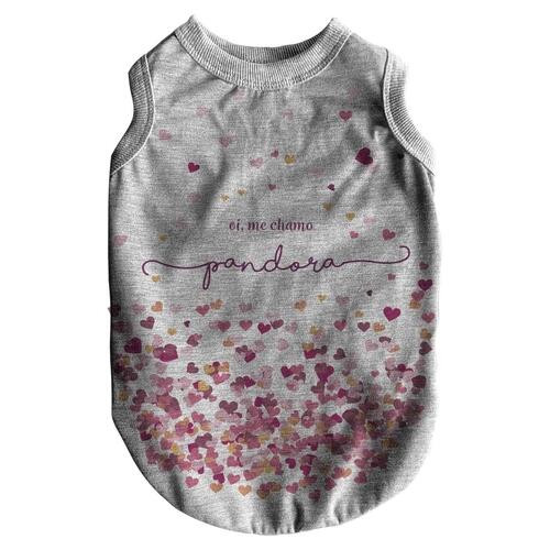Roupa para Pet Personalizada - Corações Rosas