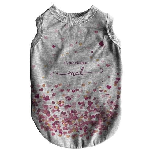 Roupa para Pet Personalizada - Cora��es Rosas