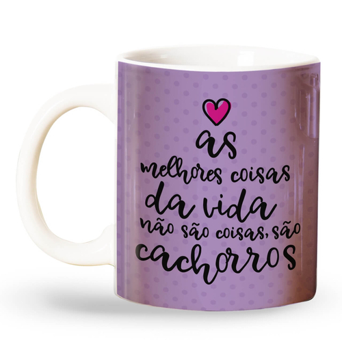 Kit com 4 Canecas de Cerâmica para Cachorreiros