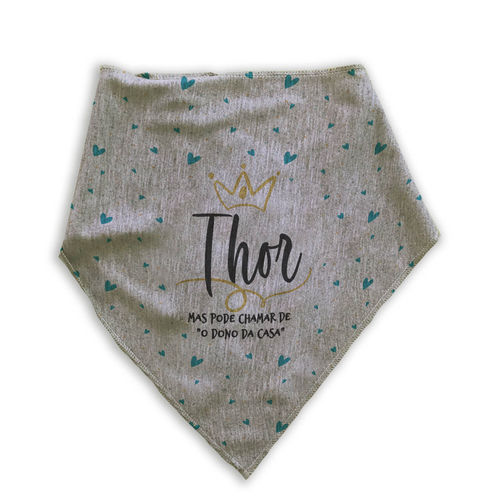 Kit Para o Pet Pr�ncipe: Bandana + Plaquinha + Tapete para Refei��es