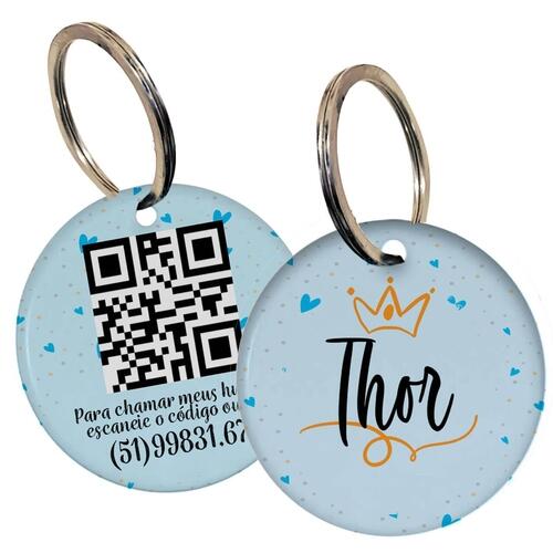 Kit Personalizado - Bandana + Plaquinha com QR Code - Pr�ncipe