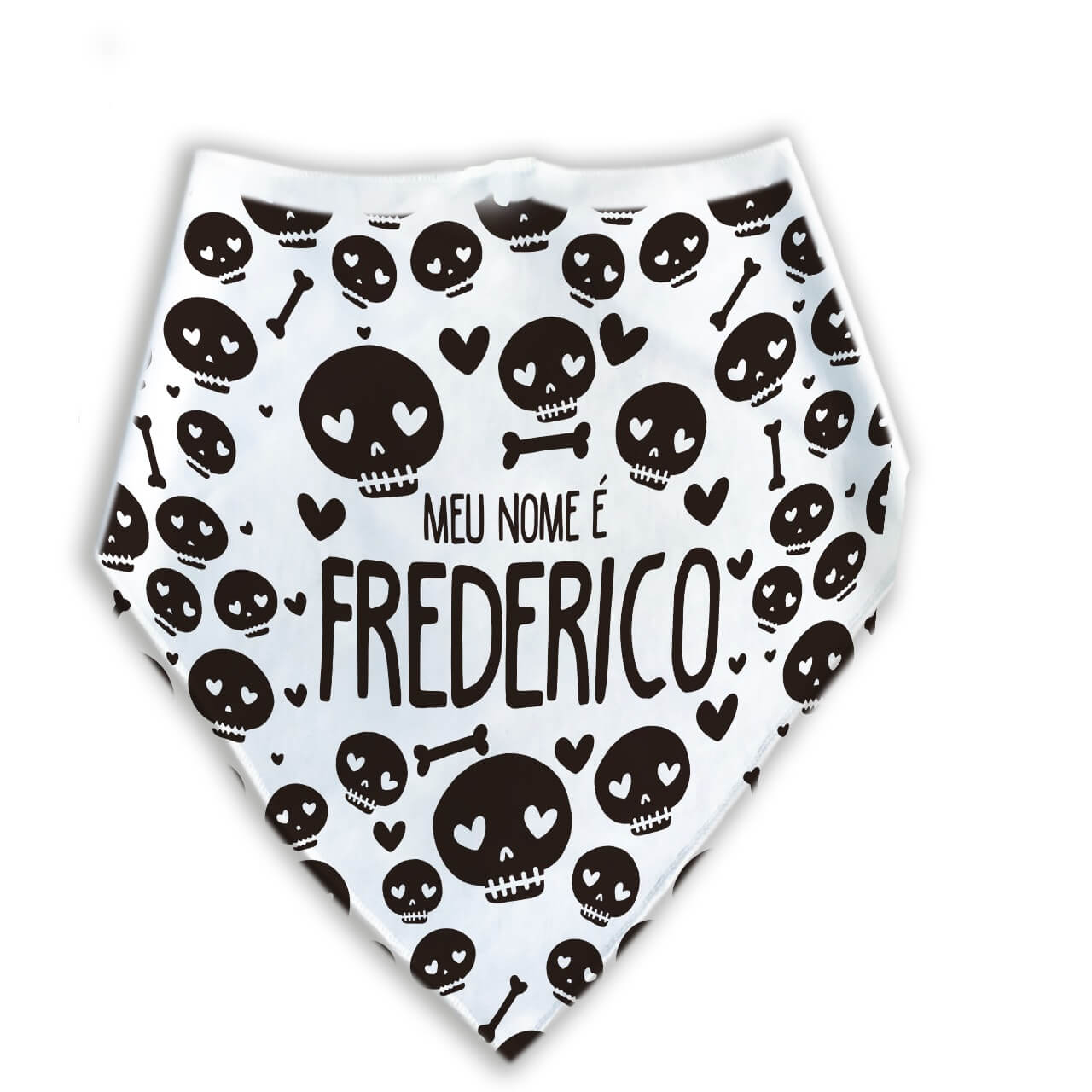 Kit Personalizado - Bandana + Plaquinha com QR Code - Caveiras