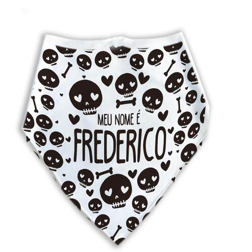 Kit Personalizado - Bandana + Plaquinha com QR Code - Caveiras