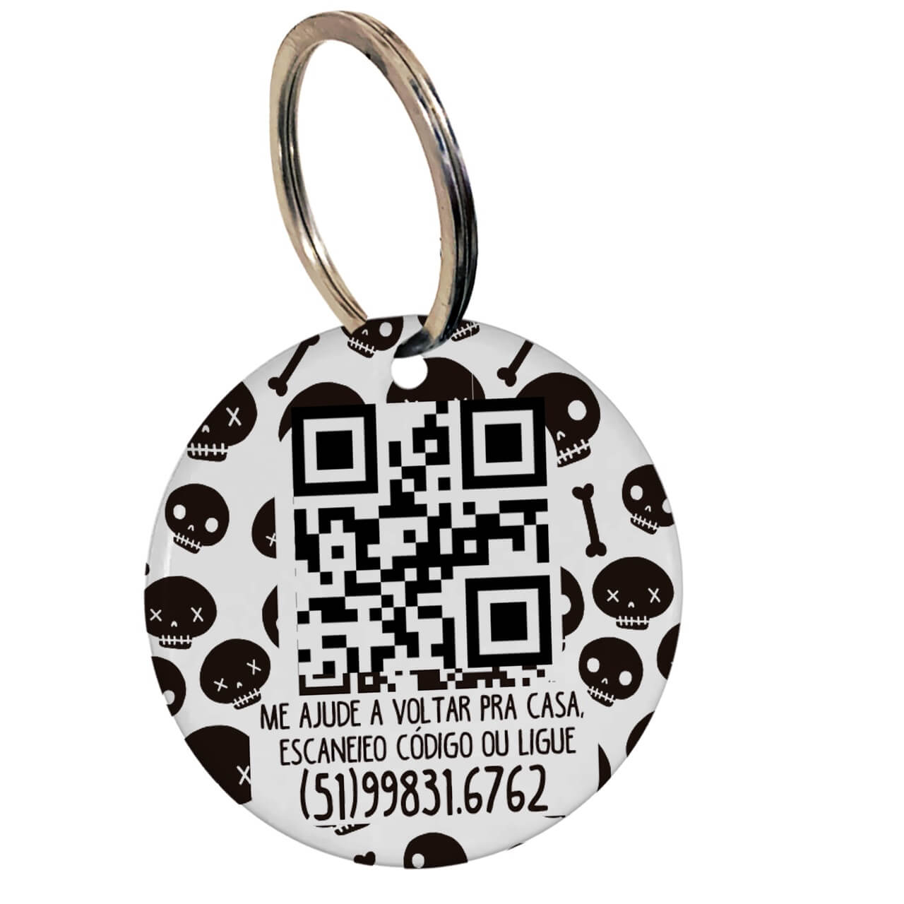 Kit Personalizado - Bandana + Plaquinha com QR Code - Caveiras
