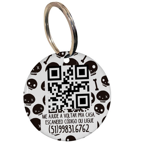 Kit Personalizado - Bandana + Plaquinha com QR Code - Caveiras
