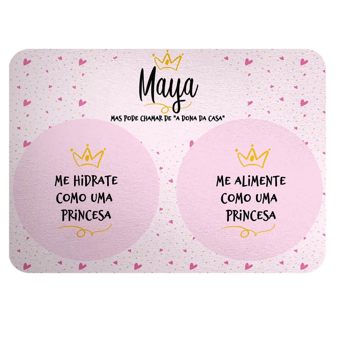 Kit Para o Pet Princesa: Bandana + Plaquinha + Tapete para Refeições