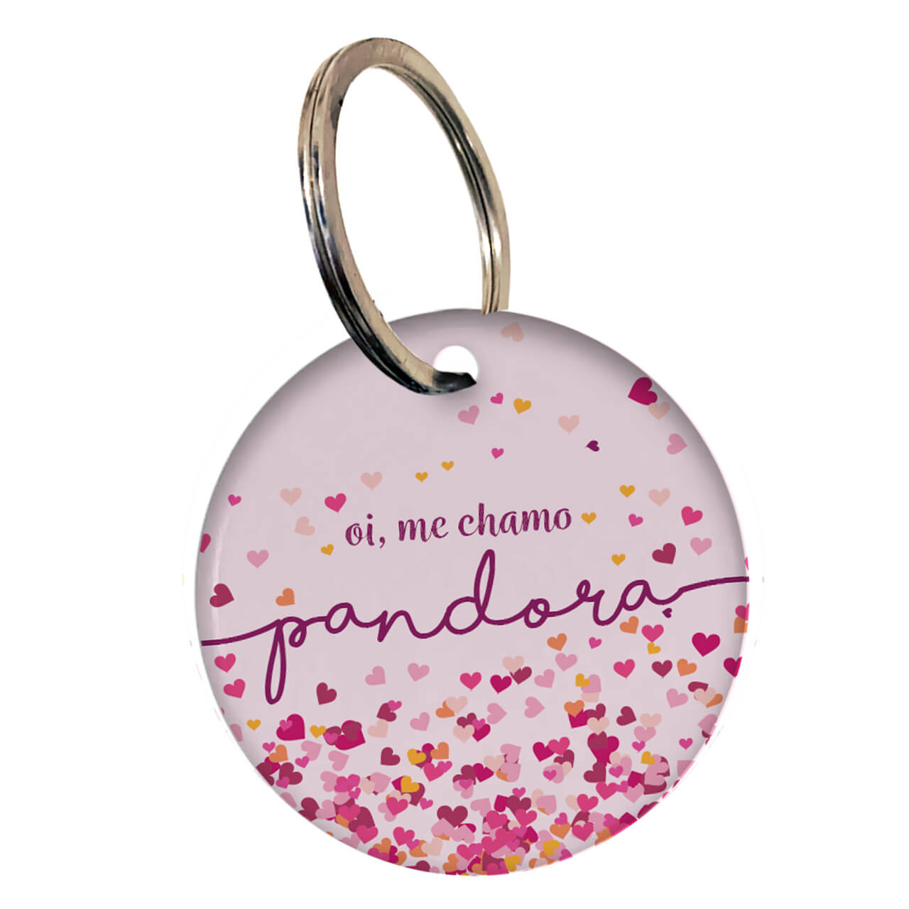 Kit Para o Pet Corações Rosas: Bandana + Plaquinha + Tapete para Refeições