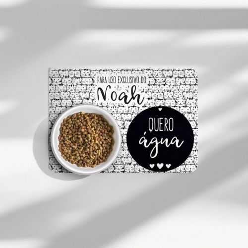 Kit Comedouro e Bebedouro de Cer�mica com Nome do Cachorro - Cachorrada
