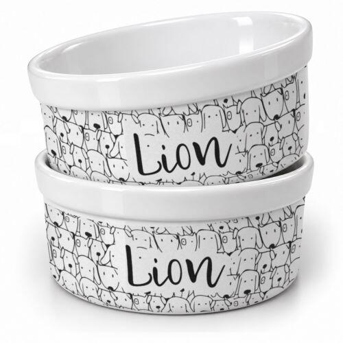 Kit Comedouro + Bebedouro Personalizados Com o Nome do Pet - Dupla de Tigelas de Cer�mica para C�es - Cachorrada
