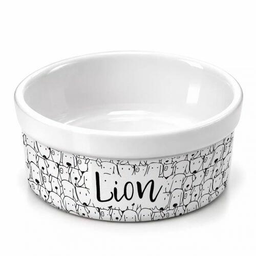 Comedouro/Bebedouro Personalizado Com o Nome do Pet - Tigela de Cer�mica para C�es - Cachorrada