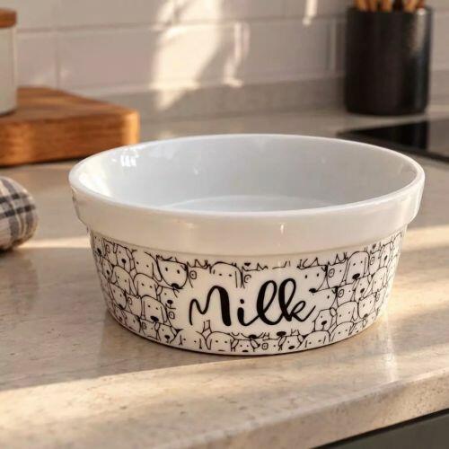 Comedouro/Bebedouro Personalizado Com o Nome do Pet - Tigela de Cer�mica para C�es - Cachorrada