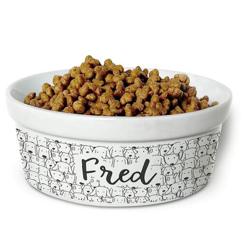 Comedouro/Bebedouro Personalizado Com o Nome do Pet - Tigela de Cer�mica para C�es - Cachorrada