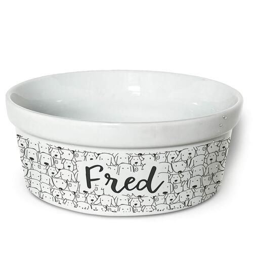 Comedouro/Bebedouro Personalizado Com o Nome do Pet - Tigela de Cer�mica para C�es - Cachorrada