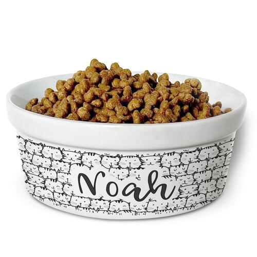 Comedouro/Bebedouro Personalizado Com o Nome do Pet - Tigela de Cer�mica para Gatos - Gataria