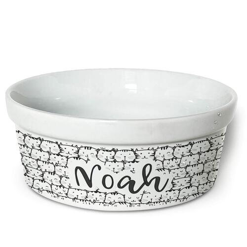 Comedouro/Bebedouro Personalizado Com o Nome do Pet - Tigela de Cer�mica para Gatos - Gataria