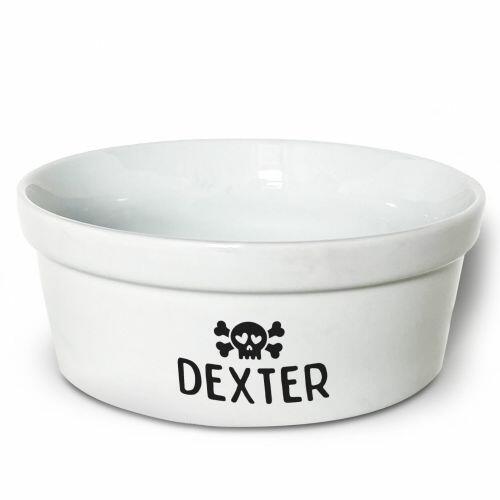 Comedouro/Bebedouro Personalizado Com o Nome do Pet - Caveira