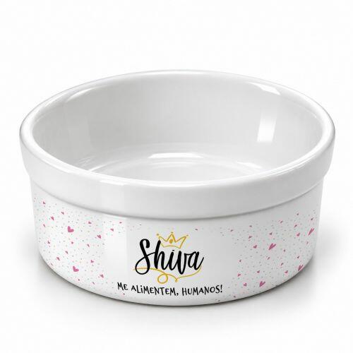 Tigela de Cer�mica Personalizado para Pets - Tigela Pr�ncipe ou Princesa