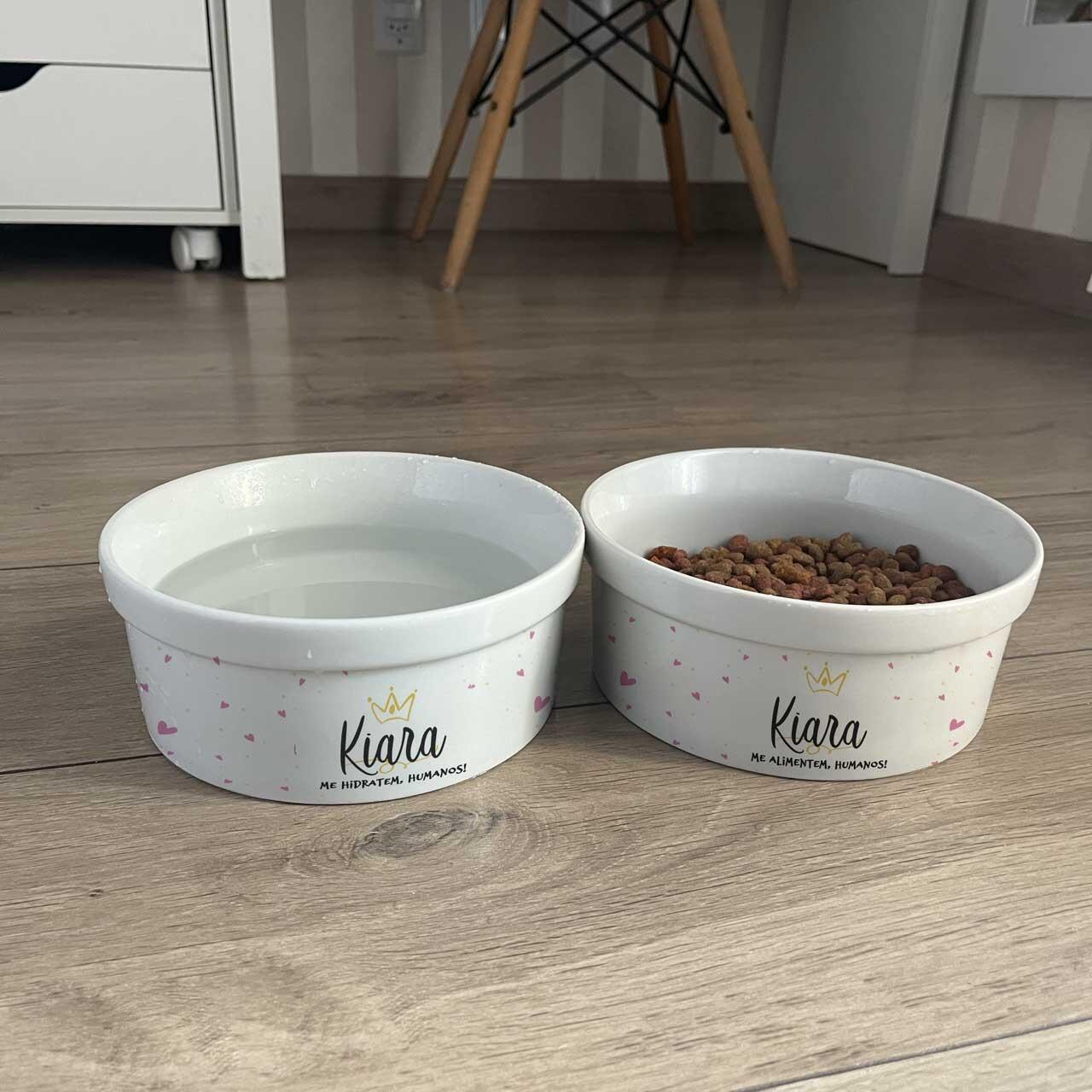 Comedouro de Cerâmica Personalizado para Pets - Tigela Príncipe ou Princesa