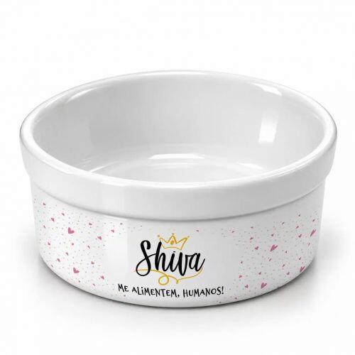 Tigela de Cer�mica Personalizado para Pets - Tigela Pr�ncipe ou Princesa