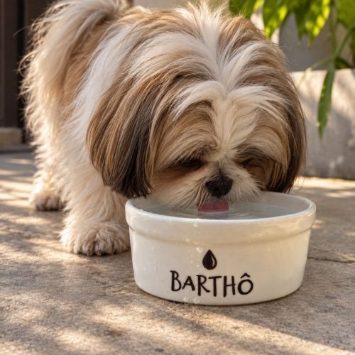 Bebedouro de Cer�mica Personalizado para C�es e Gatos - Preto e Branco
