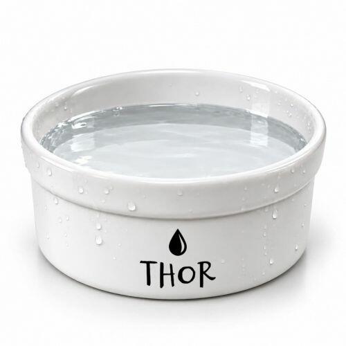 Bebedouro Personalizado Com o Nome do Pet - Tigela de Cer�mica para C�es e Gatos - Preto e Branco