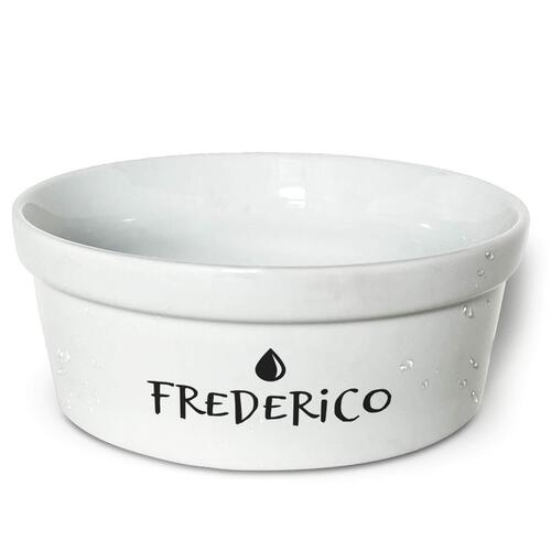 Bebedouro Personalizado Com o Nome do Pet - Tigela de Cer�mica para C�es e Gatos - Preto e Branco