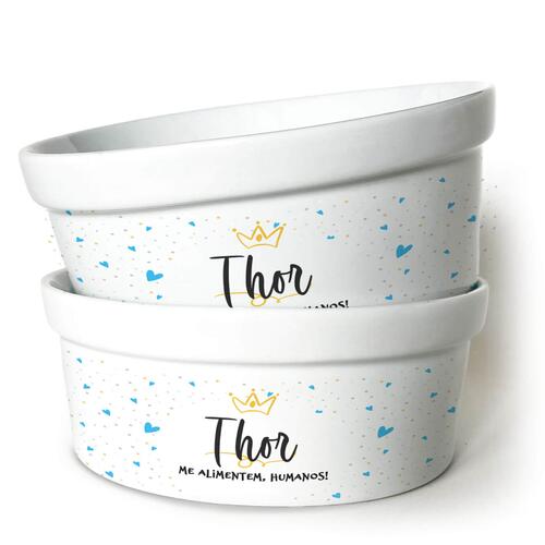 Kit Comedouro + Bebedouro + Tapete Personalizados Com o Nome do Pet - Pr�ncipe