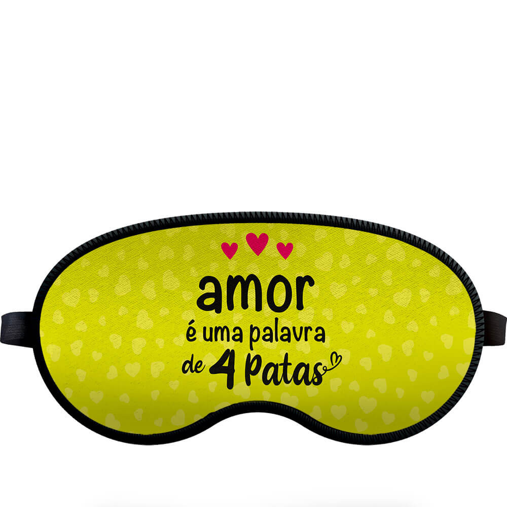 Máscara de Dormir Amor é Uma Palavra de 4 Patas