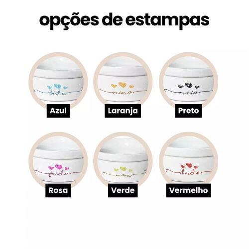 Comedouro ou Bebedouro de Cerâmica Personalizado - Três Corações | Escolha a Cor