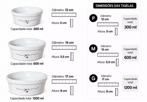 Kit Comedouro + Bebedouro + Tapete Personalizados para Pets - Três Corações - Escolha a Cor