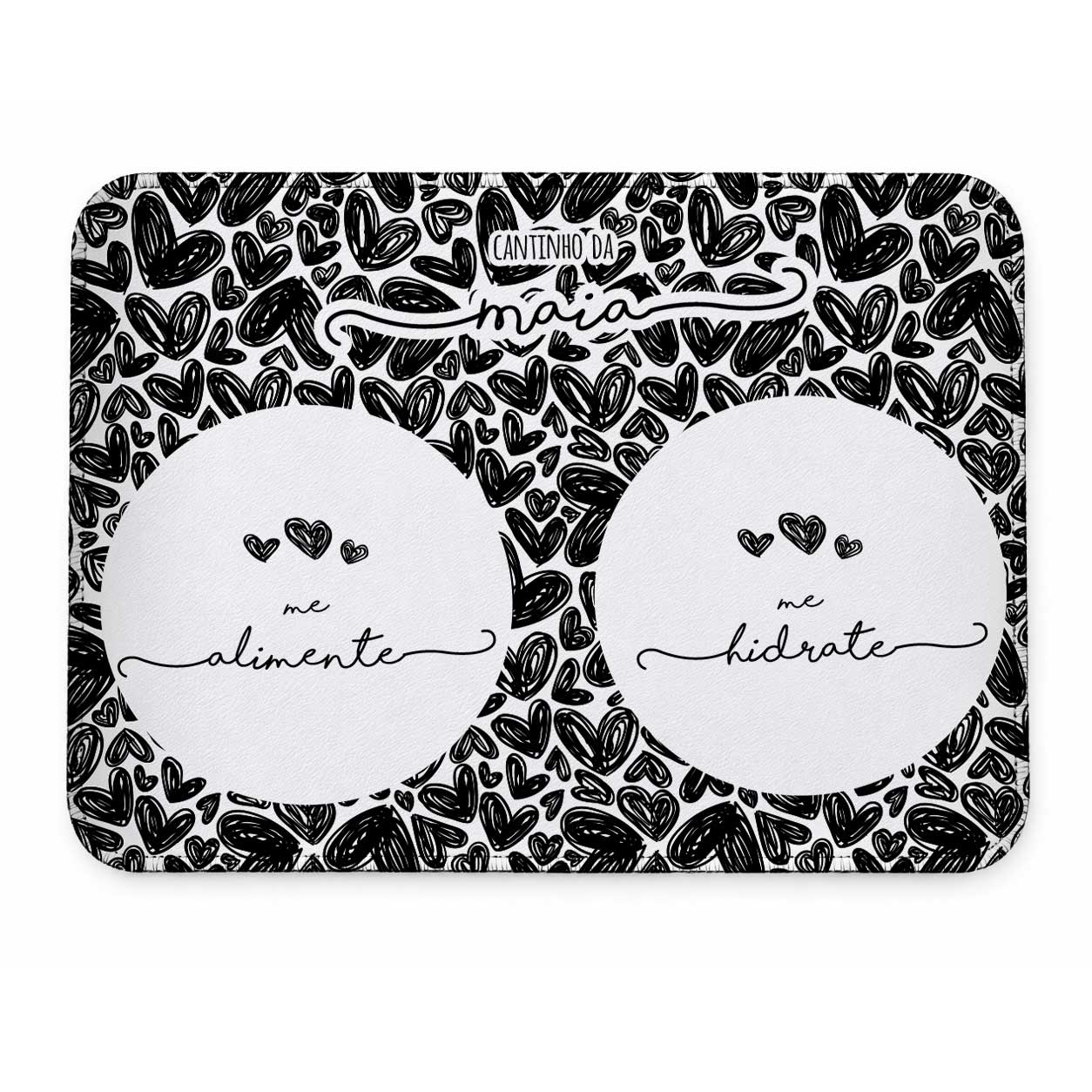 Tapete Duplo Antiderrapante Personalizado para Comedouro e Bebedouro - Três Corações