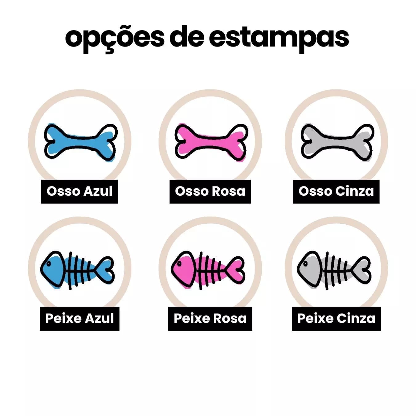 Comedouro Personalizado Com o Nome do Pet - Osso ou Peixe - Escolha a Cor