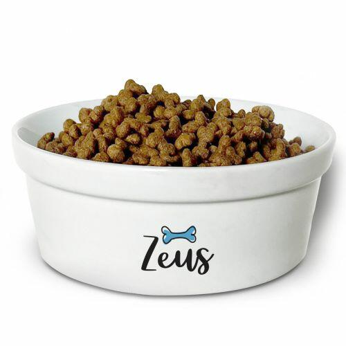 Comedouro Personalizado Com o Nome do Pet - Osso ou Peixe  - Escolha a Cor