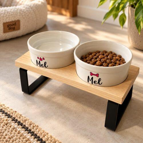 Bebedouro Personalizado Com o Nome do Pet - Gotas ou Ondas - Escolha a Cor