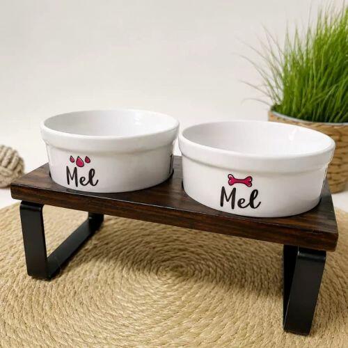 Bebedouro Personalizado Com o Nome do Pet - Gotas ou Ondas - Escolha a Cor