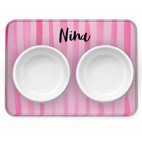 Kit Comedouro + Bebedouro + Tapete Personalizados para Pets - Escolha os Ícones e a Cor