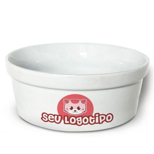Kit Comedouro + Bebedouro Personalizados Com o Seu Logotipo