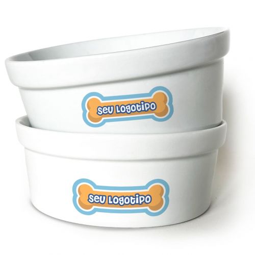 Kit Comedouro + Bebedouro + Tapete Personalizados com o Seu Logotipo