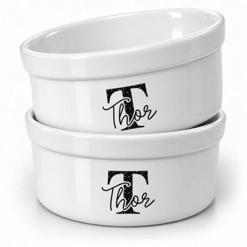 Kit Comedouro + Bebedouro Personalizados Monograma - Escolha a Cor - 8 cores dispon�veis