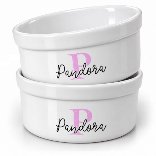 Kit Comedouro + Bebedouro Personalizados Monograma - Escolha a Cor - 8 cores dispon�veis