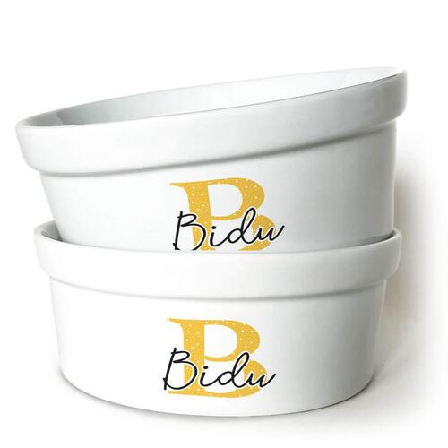 Kit Comedouro + Bebedouro Personalizados Monograma - Escolha a Cor - 8 cores dispon�veis