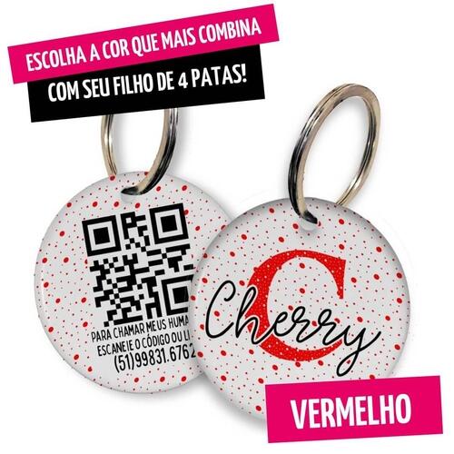 Placa de Identifica��o com Telefone e QR Code - Monograma - Escolha a Cor - 8 cores dispon�veis