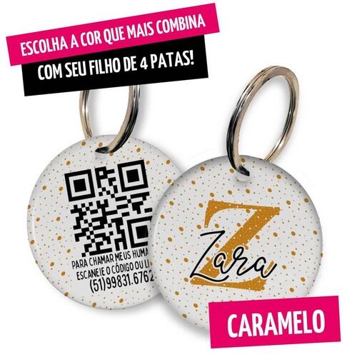Placa de Identifica��o com Telefone e QR Code - Monograma - Escolha a Cor - 8 cores dispon�veis