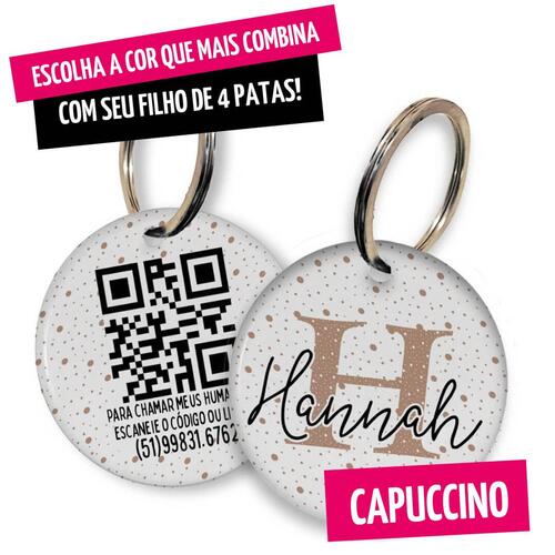 Placa de Identifica��o com Telefone e QR Code - Monograma - Escolha a Cor - 8 cores dispon�veis