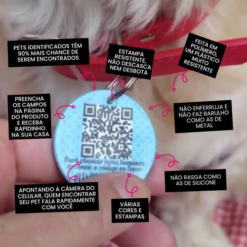 Placa de Identifica��o com Telefone e QR Code - Monograma - Escolha a Cor - 8 cores dispon�veis