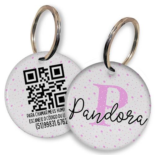 Placa de Identifica��o com Telefone e QR Code - Monograma - Escolha a Cor - 8 cores dispon�veis