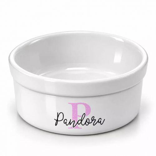 Tigela Personalizada para Pets - Monograma - Escolha a Cor - 8 cores dispon�veis