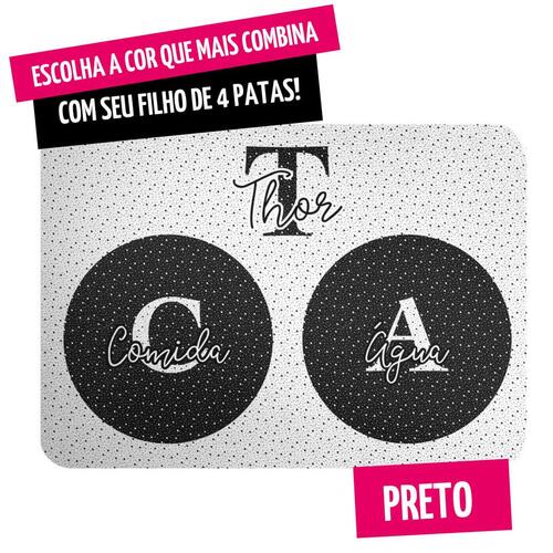 Tapete para Comedouro Personalizado Monograma - Escolha a Cor - 8 cores dispon�veis